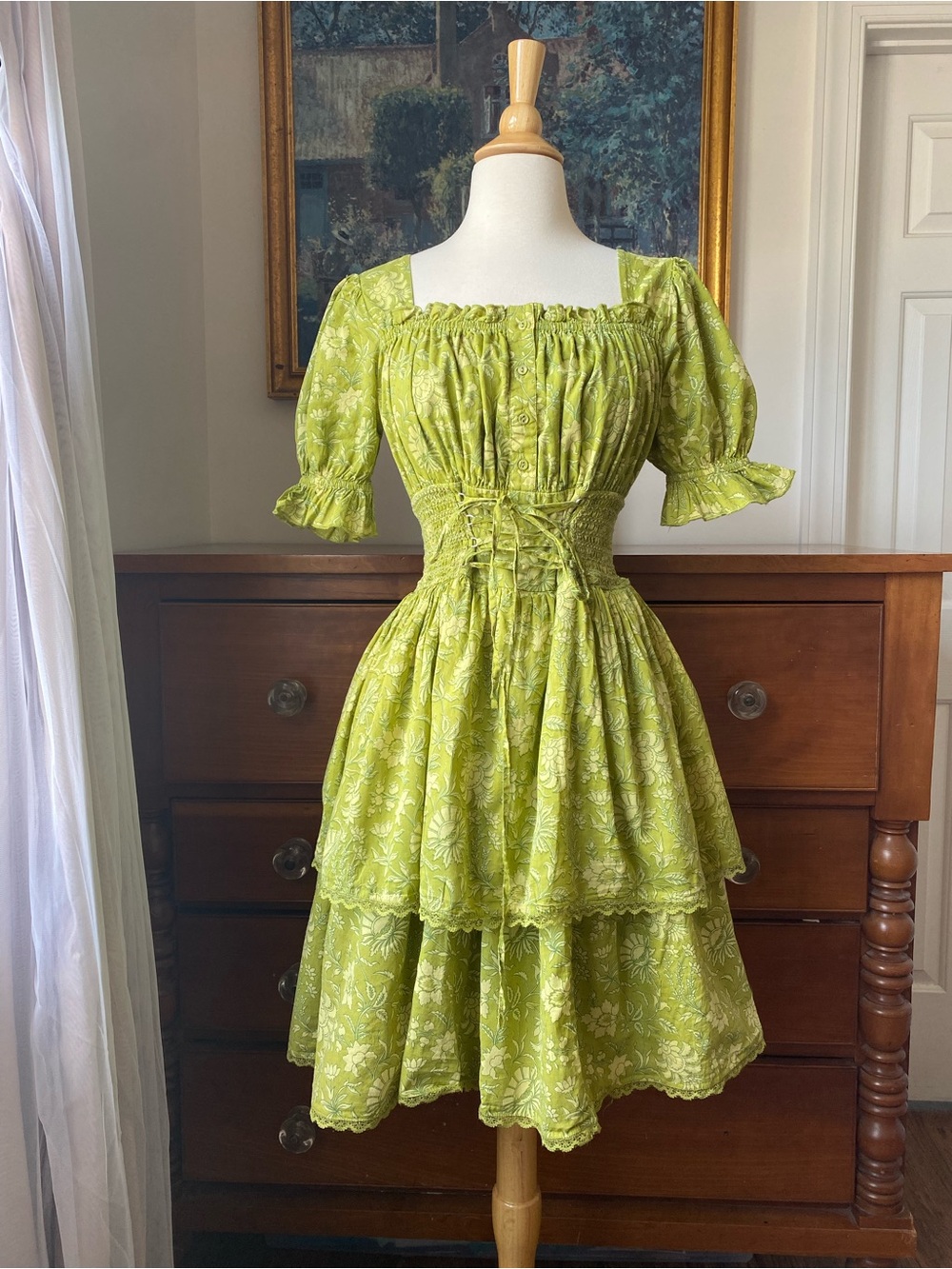 Ivy City Co green peasant dress